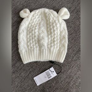 Women's BCBG white knit hat with ears